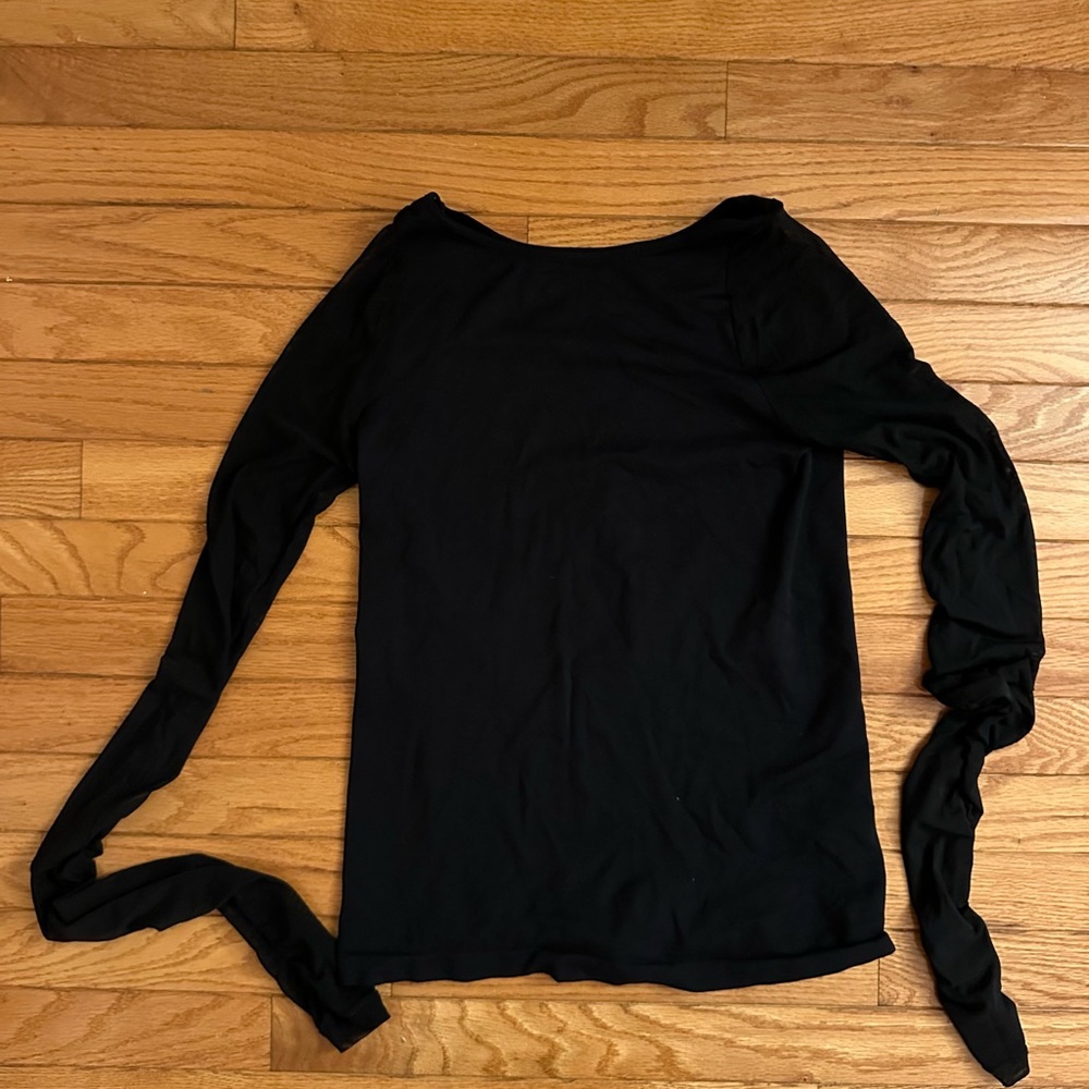 Free People Black Long Sleeve Blouse